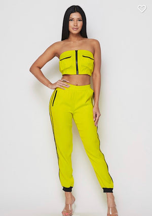 Two Piece Yellow Jogger