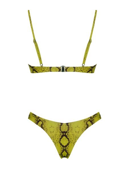 Prague Yellow Snake Print V Wire Bikini Two Piece