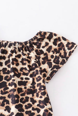 Leopard Denim Shorts Set