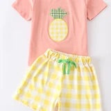 Pineapple Appliqué Boys Shorts Set