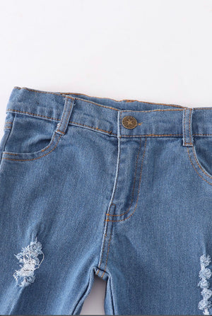 Kids denim bell bottoms