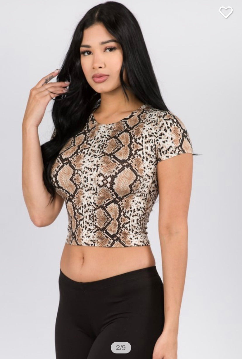 Snake Print Crop Top