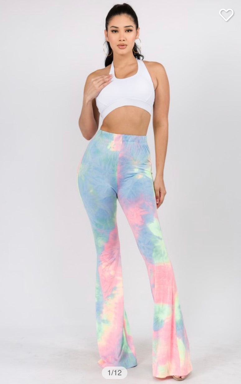 Tie-Dye Print Bell Bottoms